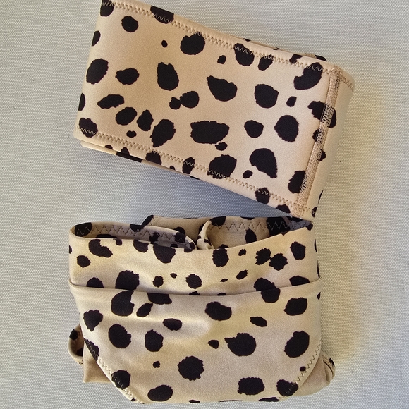 RARE Triangl Swimwear Cheetah Set Bandeu Bikini Top & High Waisted Bottom S/M - Picture 8 of 8
